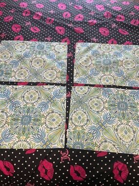 Fiesta Blue Green White Patterned Placemats (Set of 4)